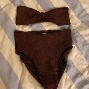 HUNZA G Metallic Copper Brown Suit